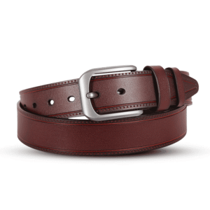 Classic Dark Maroon One Part Leather Belt For Men