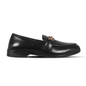 Black Textured Leather Tassel For Men - Image 3