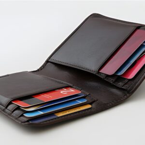 Leather Slim Pocket Card Holder Wallet - 100% Genuine Cow Leather - Image 3
