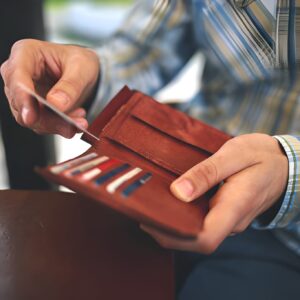 Leather Slim Pocket Card Holder Wallet - 100% Genuine Cow Leather - Image 4